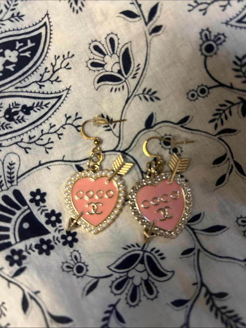 Carrie Fairy Designs Repurposed Pink Charm Earrings Designer Inspired